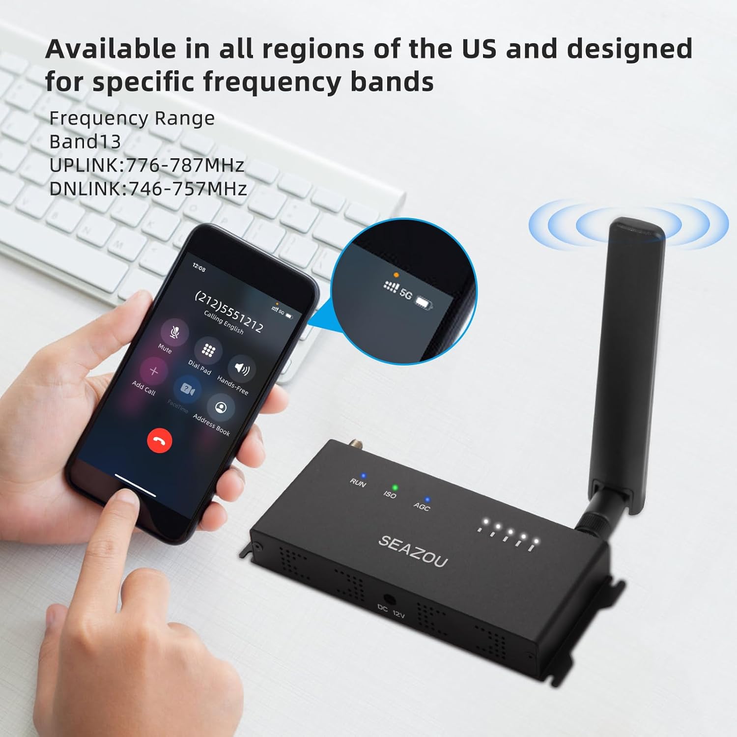 Amplificador de señal de teléfono celular Verizon para hogar y área remota Verizon Cell Booster Boost 4G 5G LTE Señal en 700MHz Band13 cubre un área