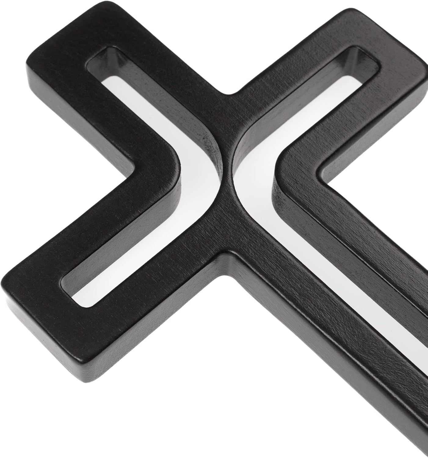 4Soul Cruz de pared  Cruz de madera para pared  Cruz decorativa para colgar  10 pulgadas y 12 pulgadas (negro, mediano 10 pulgadas)