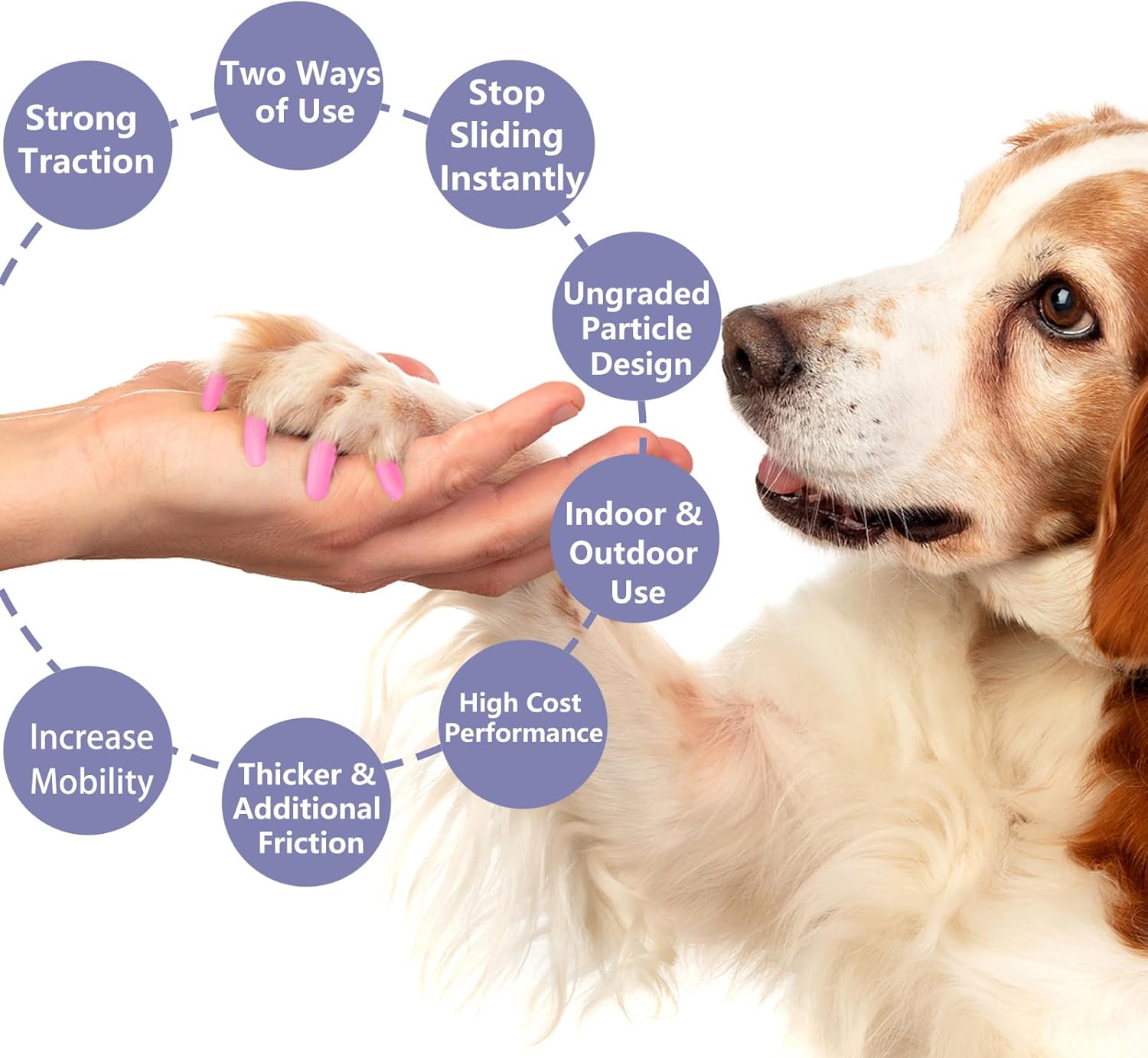 Pinzas de uñas para perros  Antideslizantes para perros mayores, para evitar deslizarse en suelos duros, dos formas de uso, protector de patas de