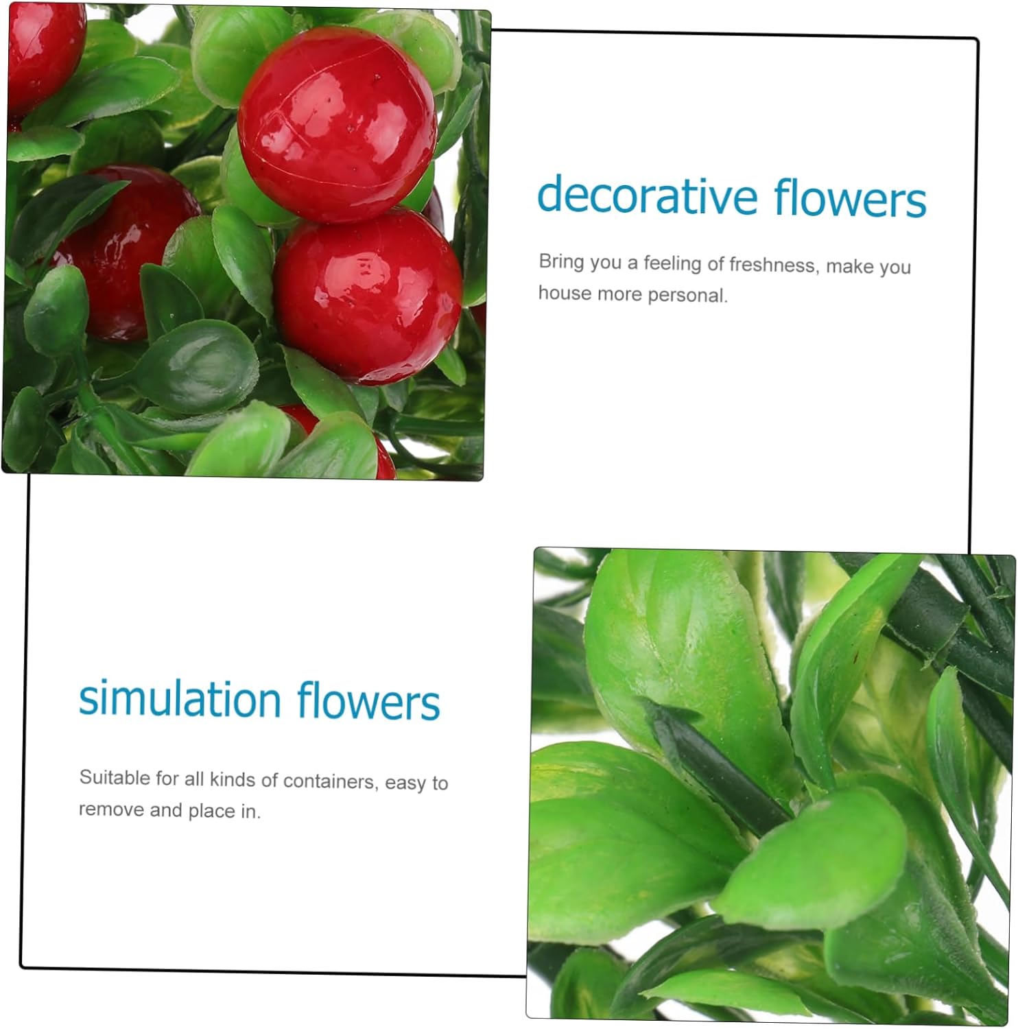 Abaodam 6 Pcs Plants Artificial Flowers Silk Flowers Decorative Bouquet Simulation Flowers Bundle Auspicious Fruit