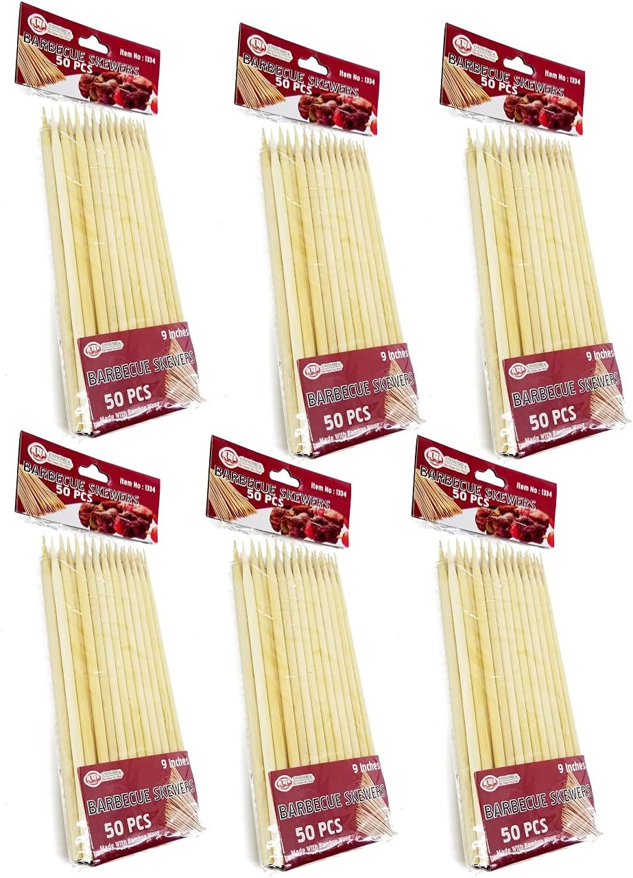 UW UNIWARE THE NAME YOU TRUST Pinchos de bambú natural para barbacoa, pinchos de maíz, 9 pulgadas (9.8 in) (300)