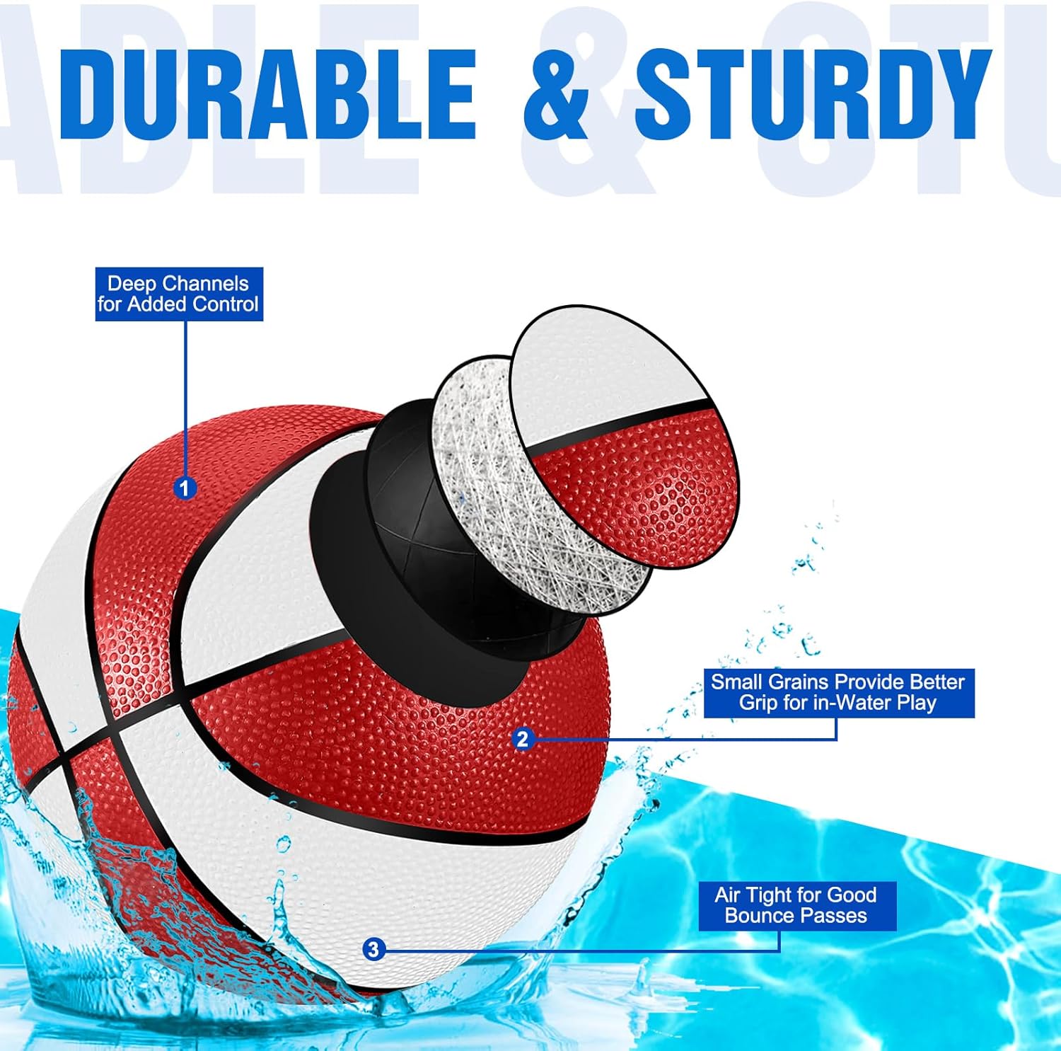 12 piezas de baloncesto para piscina, operación de Navidad, 9 pulgadas, baloncesto acuático a granel con bomba para piscina, mini aro de interior,