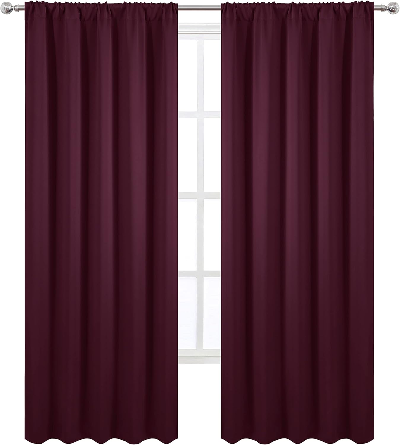 LEMOMO Cortinas opacas de 52 x 84 pulgadas, juego de 2 paneles de cortinas con aislamiento térmico para oscurecer la habitación, cortinas para