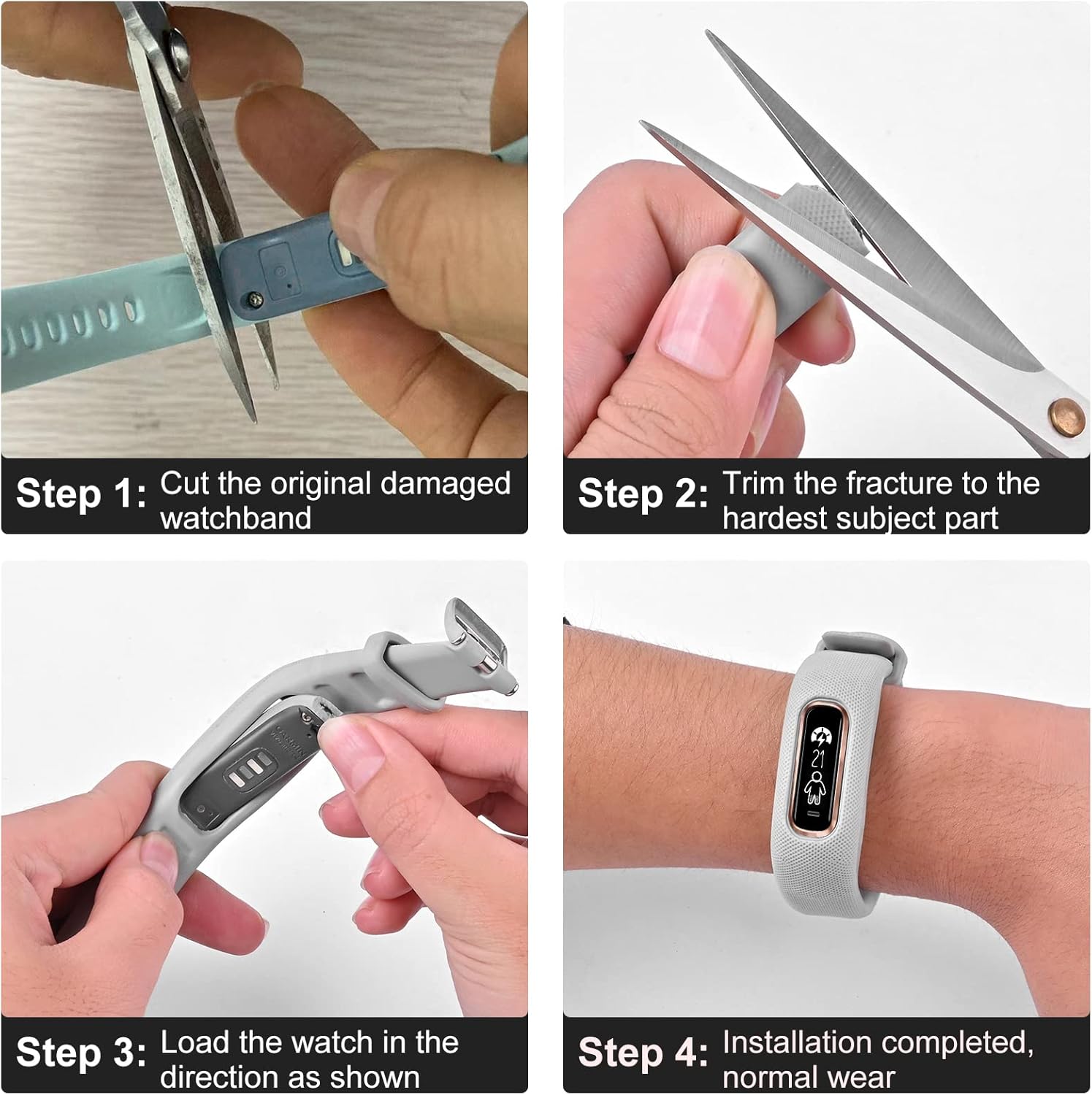 Correa de TPU compatible con Garmin Vivosmart 4, haz que la banda original rota funcione de nuevo