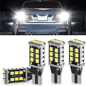 Tesnaao 4 luces LED de decodificación para coche T15, 2835-15SMD PC Board Smart IC Driver IP67 impermeable rápida disipación de calor luz de freno Tesnaao 4 luces LED de decodificación para coche T15, 2835-15SMD PC Board Smart IC Driver IP67 impermeable rápida disipación de calor luz de freno