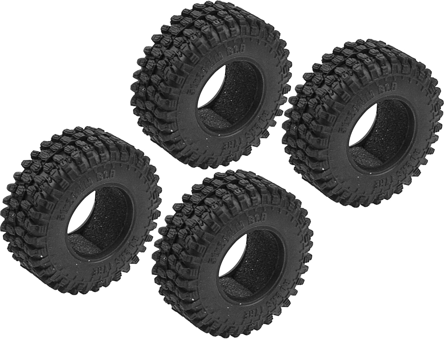 ShareGoo – 4 neumáticos de 1.0 pulgadas para rastreadores a control remoto, de 0.787 in de ancho, compatibles con Axial 124 SCX24 Gladiator Bronco