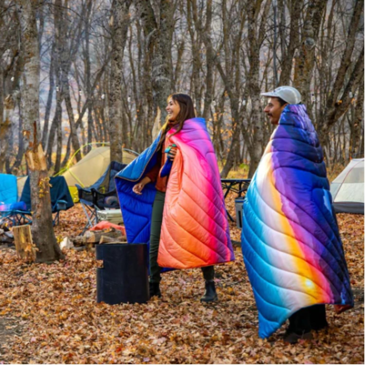 Rumpl The Original Puffy – Manta impresa para acampar al aire libre, para viajes, picnics, viajes a la playa, conciertos, 52 x 75 pulgadas,
