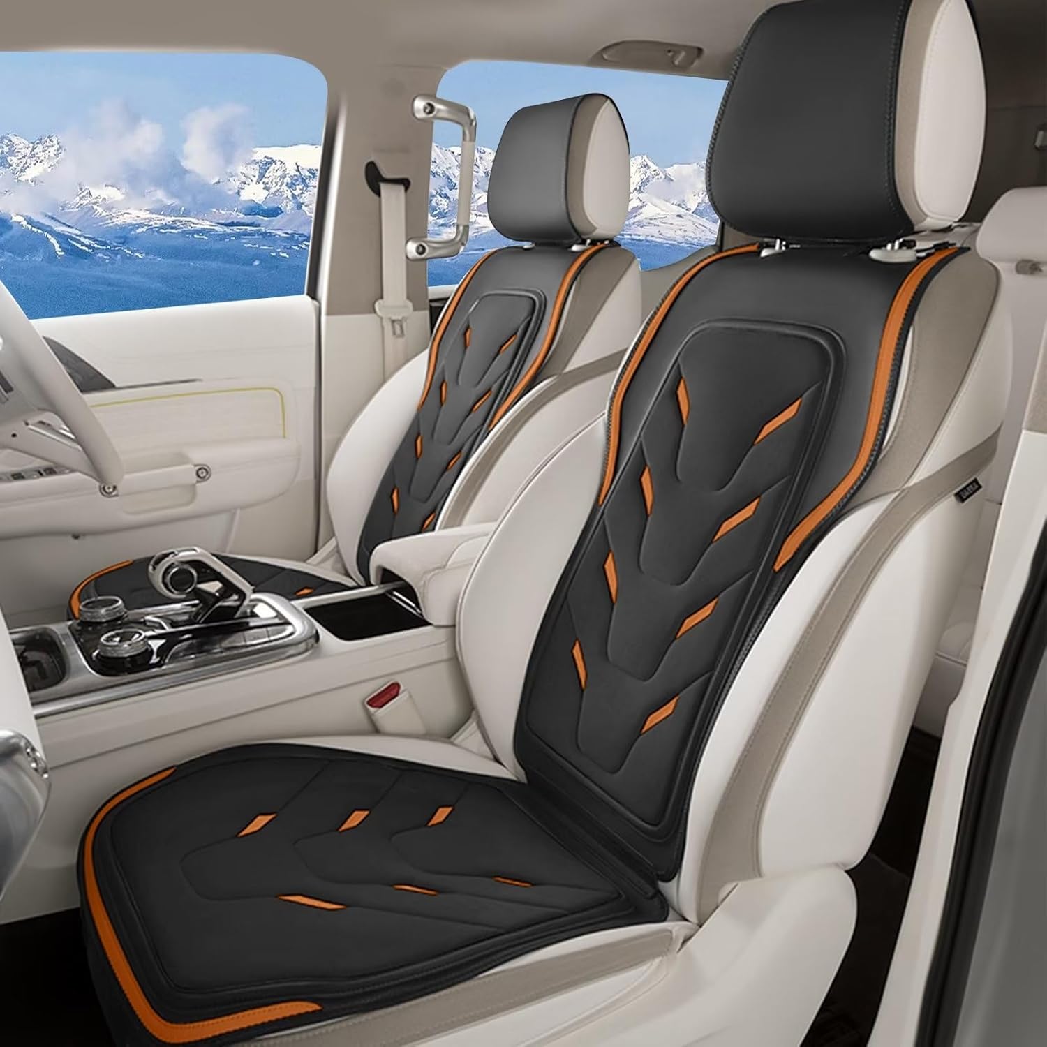 AOMSAZTO Cojín de asiento de automóvil para Mazda CX-9 2009-2021, funda de asiento delantero transpirable de lujo, impermeable, de piel sintética,