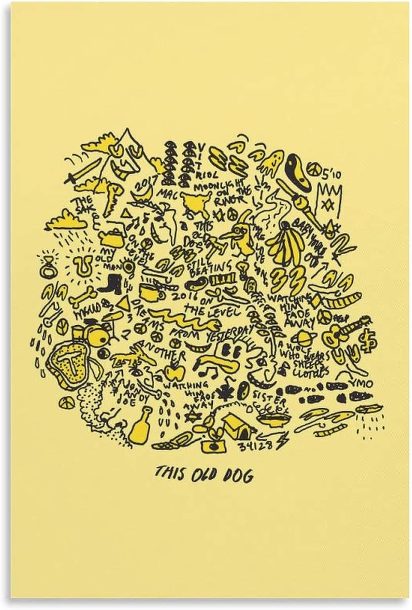 TRAVVA Póster de lienzo con texto en inglés “This Old Dog by Mac DeMarco” para colgar en la pared, pintura impresa, pintura de oficina, XINGYI,