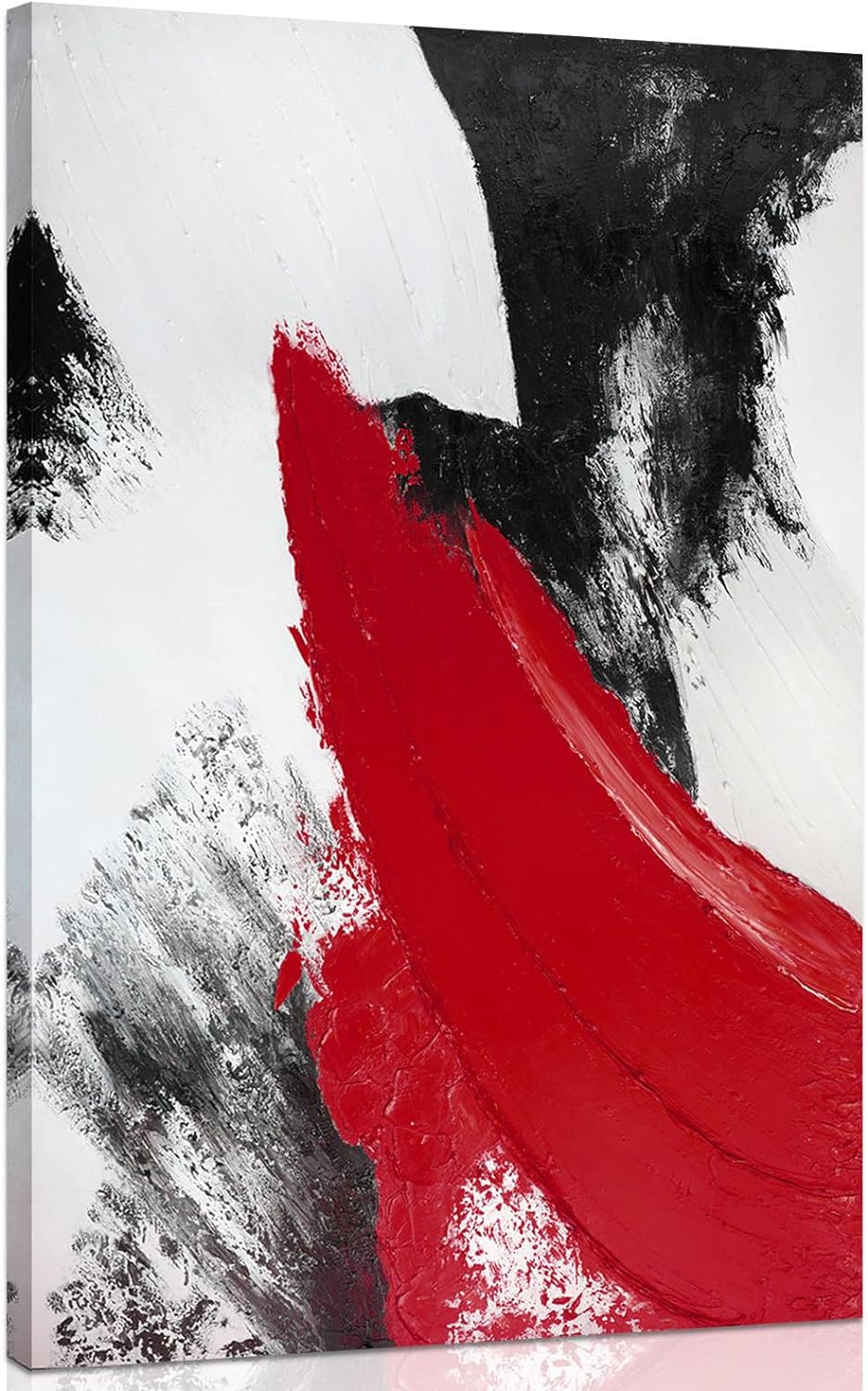 YPY Lienzo abstracto rojo para la pared moderno y minimalista en blanco y negro, póster impreso para sala de estar, dormitorio, baño, oficina,