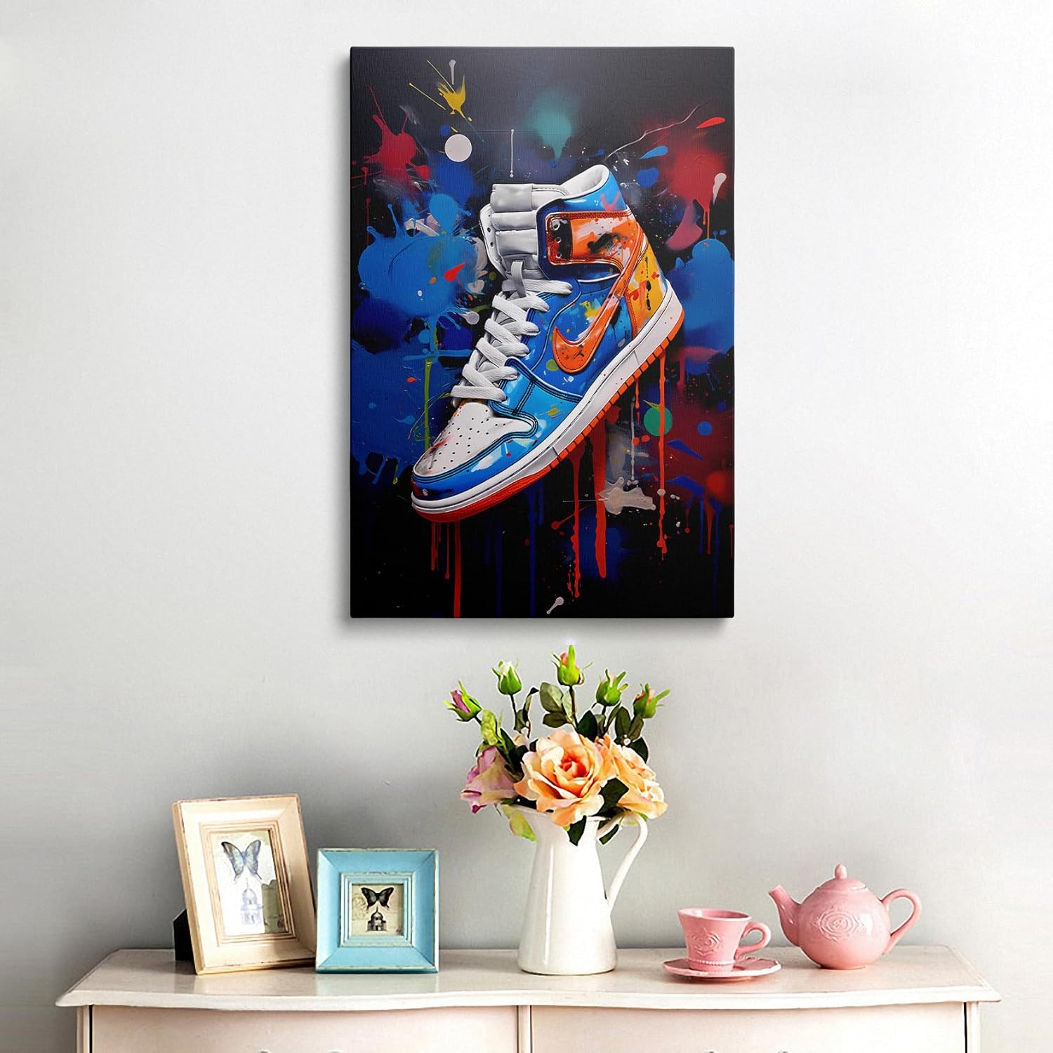 Lienzo enmarcado de moda con graffiti Banksy Pop, arte de pared, gimnasio, decoración deportiva, póster para sala de estar, dormitorio, oficina en