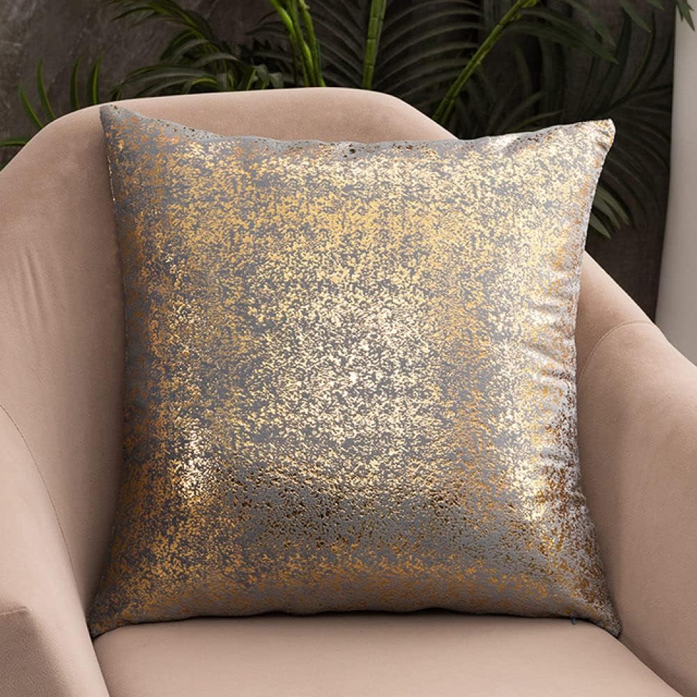 CAIDAI&YL Funda de cojín grande bronceadora de gamuza para sofá de lujo, sala de estar, decoración del hogar, funda de almohada de felpa 45×45