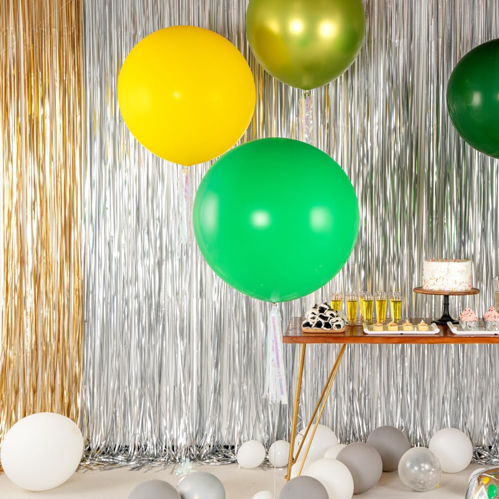Balloonify – Globos gigantes de 36 pulgadas, 10 globos gruesos, látex fuerte, relleno de helio o aire, globos redondos gigantes verdes, decoraciones