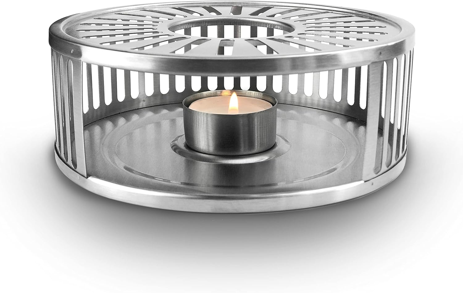 Creano Designer Stainless Steel Tea Warmer with Tea Light Holder – Tea Cosy – Stable Not Rattling – Rechaud Suitable for All Teapots