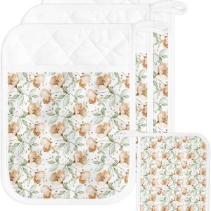 Juego de 3 agarraderas de tela de toalla con bolsillo para cocina, antideslizantes y aislantes de calor, con bolsillo, guantes gruesos para horno, Juego de 3 agarraderas de tela de toalla con bolsillo para cocina, antideslizantes y aislantes de calor, con bolsillo, guantes gruesos para horno,