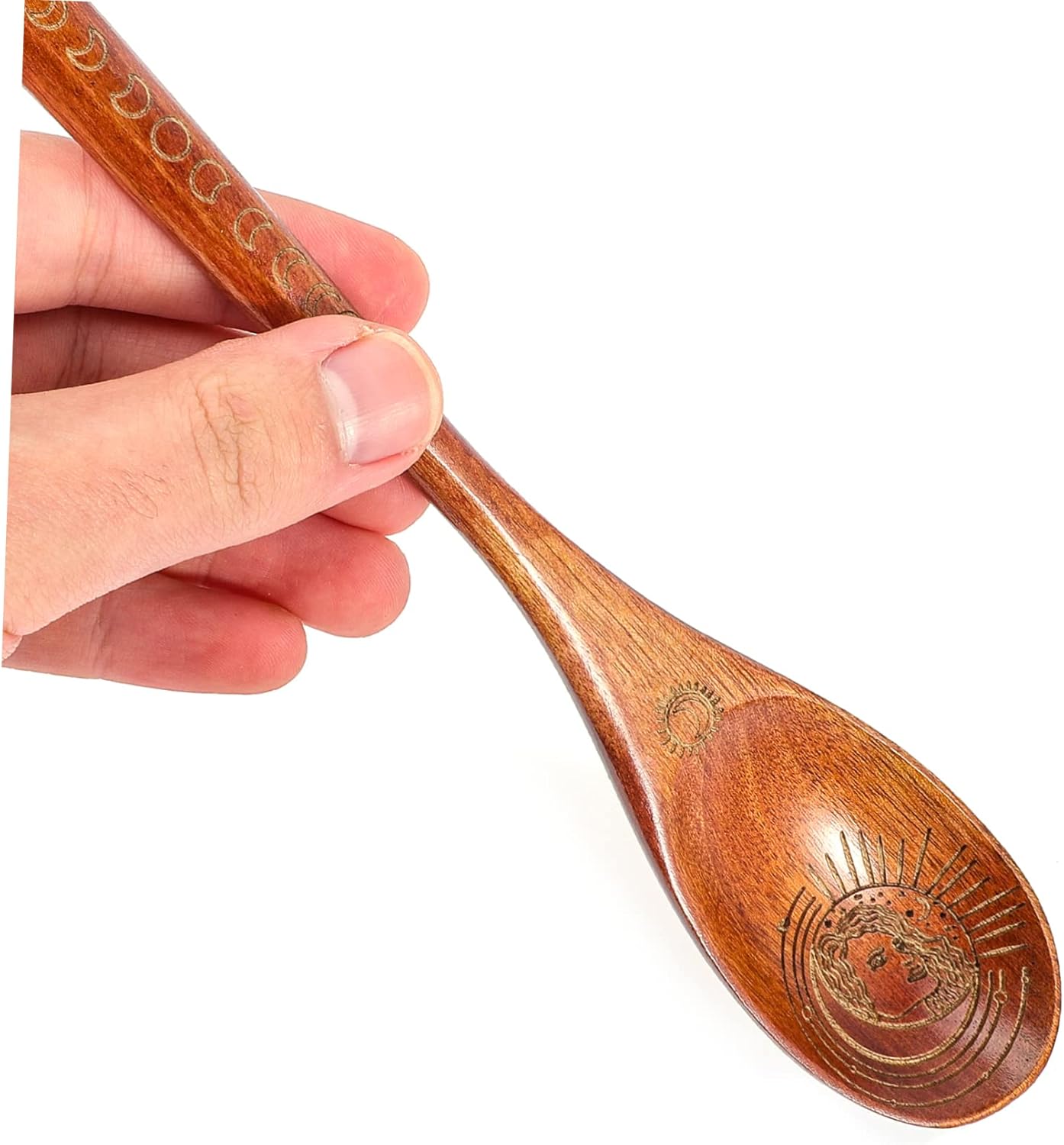 HOMSFOU Cucharas rituales para servir condimentos ensalada Cucharas para Comer Sales de baño Cucharas de sopa Café Lavado Mini Naturaleza Mini