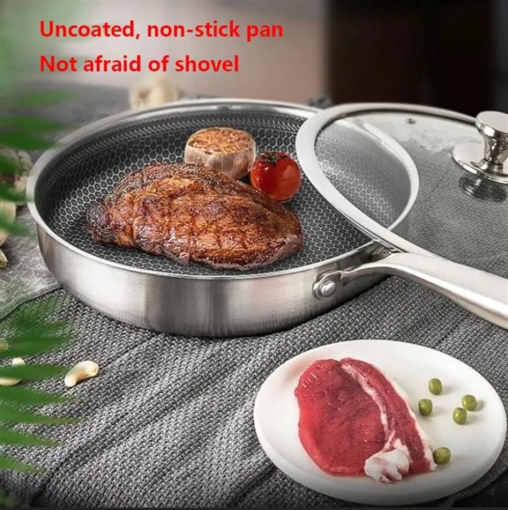 Olla de cocina de acero inoxidable 316, sartenes de grado profesional para cocinar, sartén antiadherente física grabada con láser, sartén