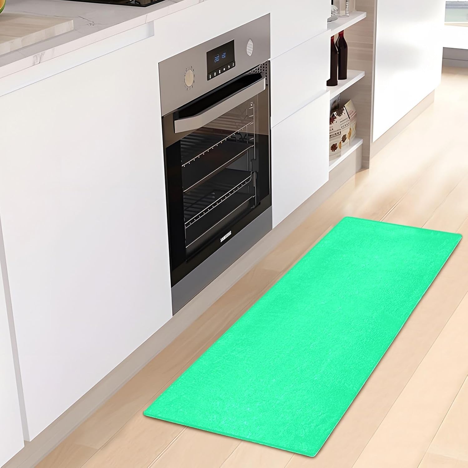 Alfombra de baño absorbente de color verde primavera, cómoda, antideslizante, duradera, suave, 39 x 20 pulgadas