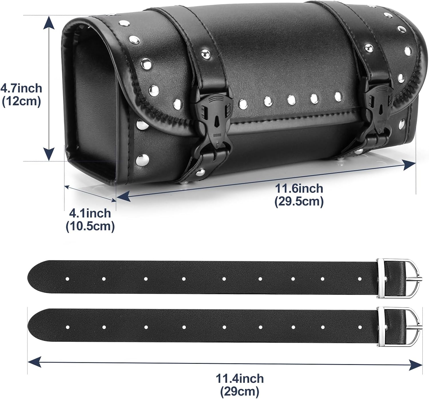 Bolsa de herramientas para motocicleta, universal, de piel sintética, para horquilla de motocicleta, alforja, bolsa de manubrio, bolsa de