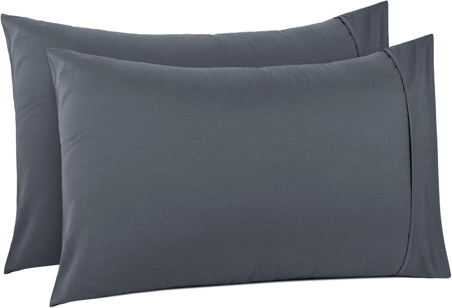 Fundas de almohada de tamaño King superior, suave, 100% microfibra de doble cepillado, exquisita confección cosida, extremo de cierre de sobre,