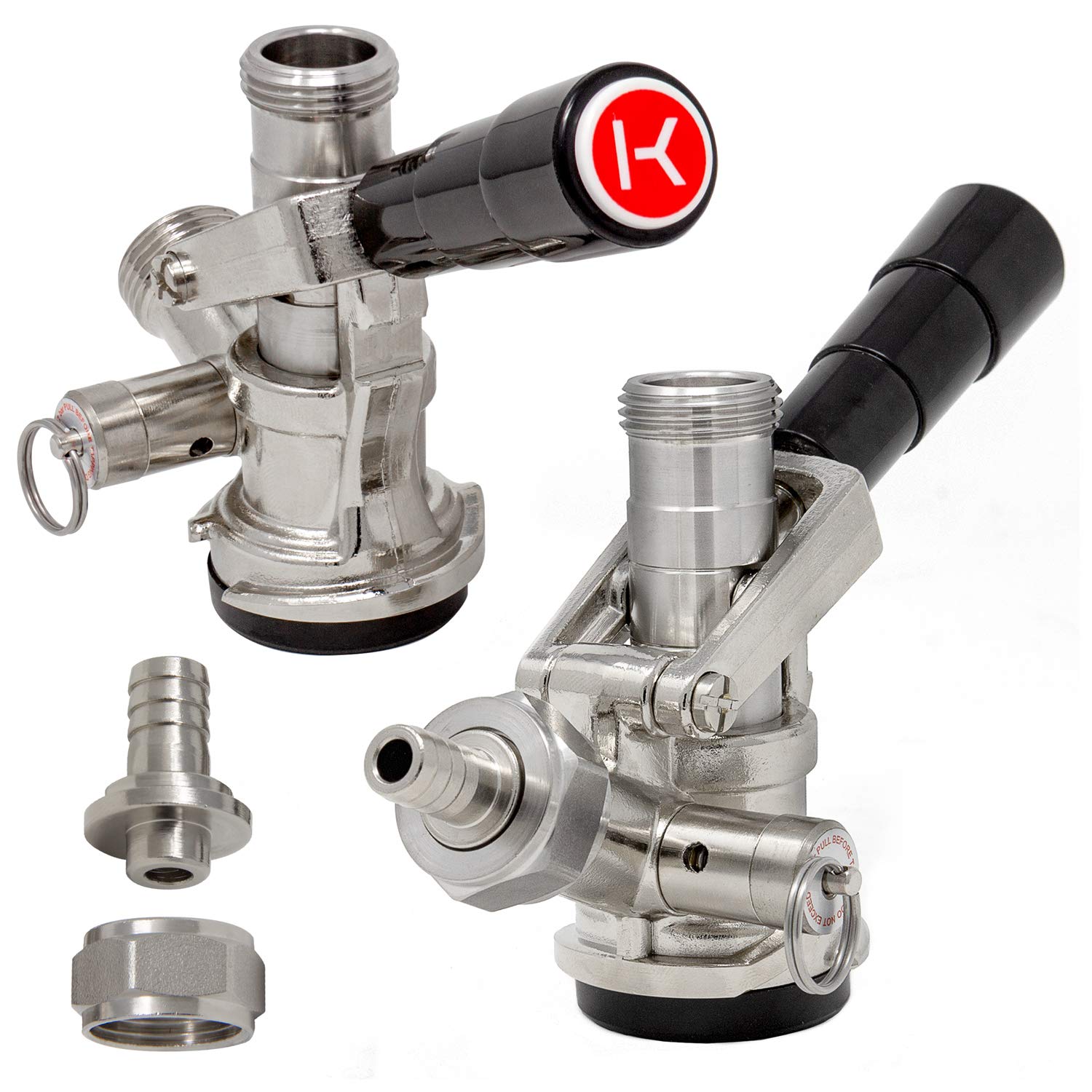 KegWorks BF-KT85D-2 US Sankey Keg Acoplador  Sistema D  Manija de palanca de palanca negra