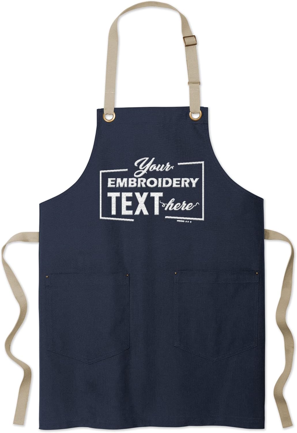 TEEAMORE Delantal de cocina bordado personalizado Añadir su nombre Diseño de logotipo Cocinar Hornear Cocina Chef Delantal Regalos