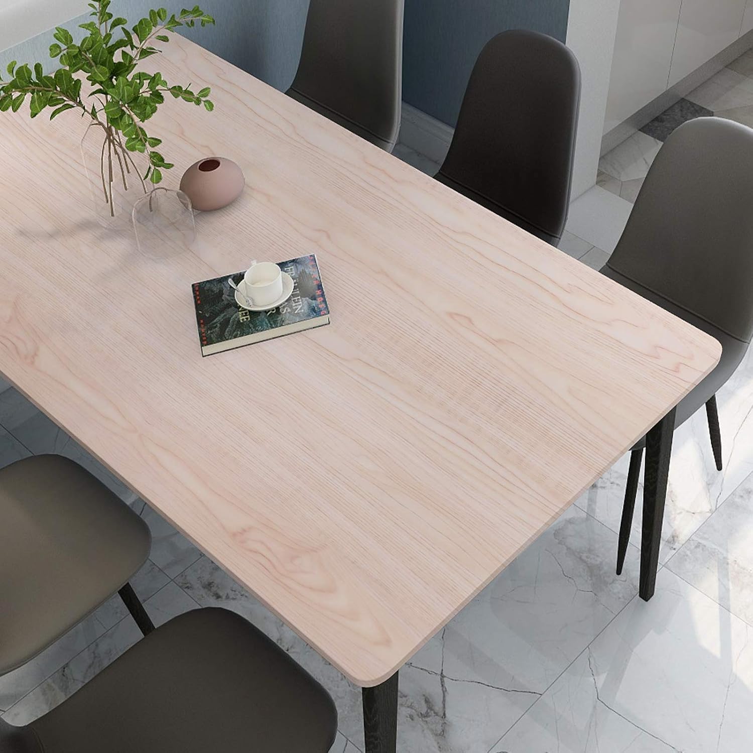 Oxdigi Papel de contacto de madera de 23.6 x 196 pulgadas para gabinetes, impermeable, despegar y pegar, para encimeras de cocina, papel adhesivo