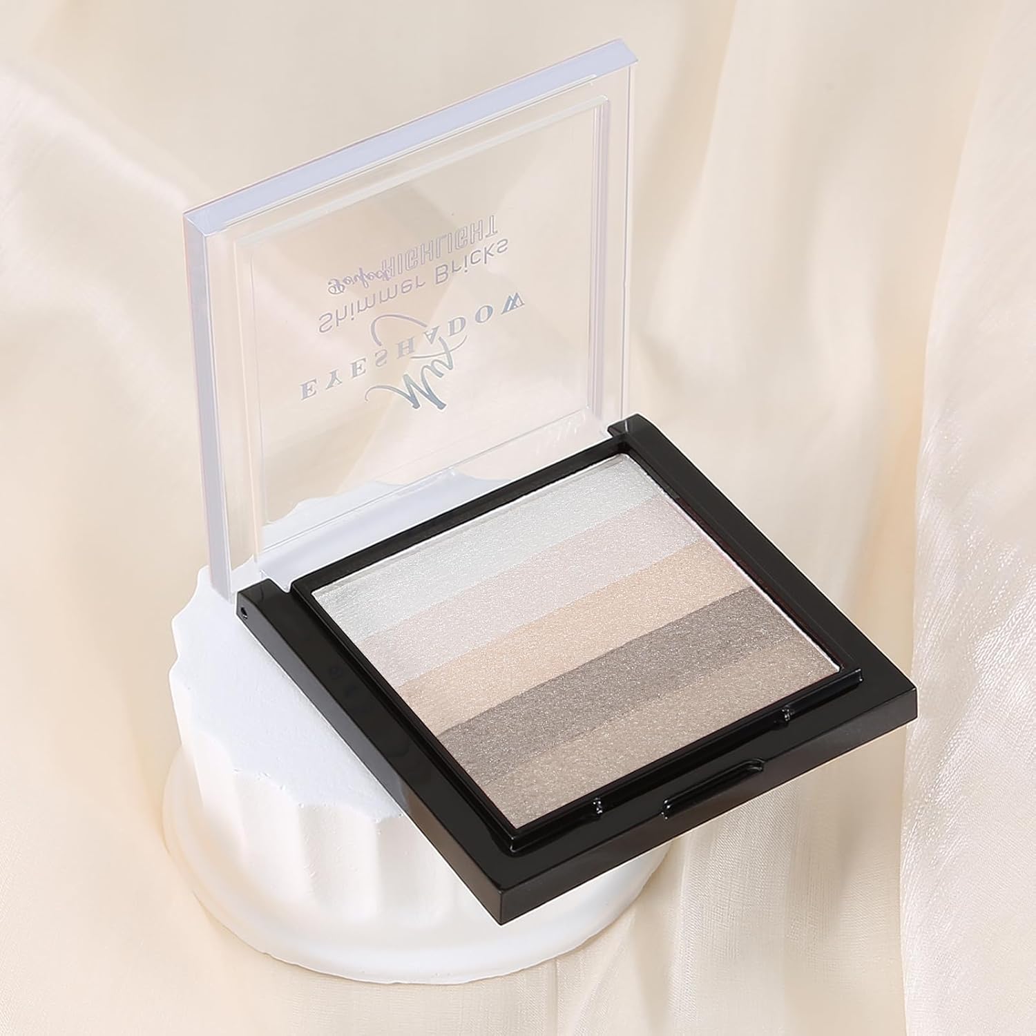 Boobeen Paleta de sombras de ojos con purpurina, 5 colores altamente pigmentados, sombra de ojos en polvo brillante, iluminador con purpurina para