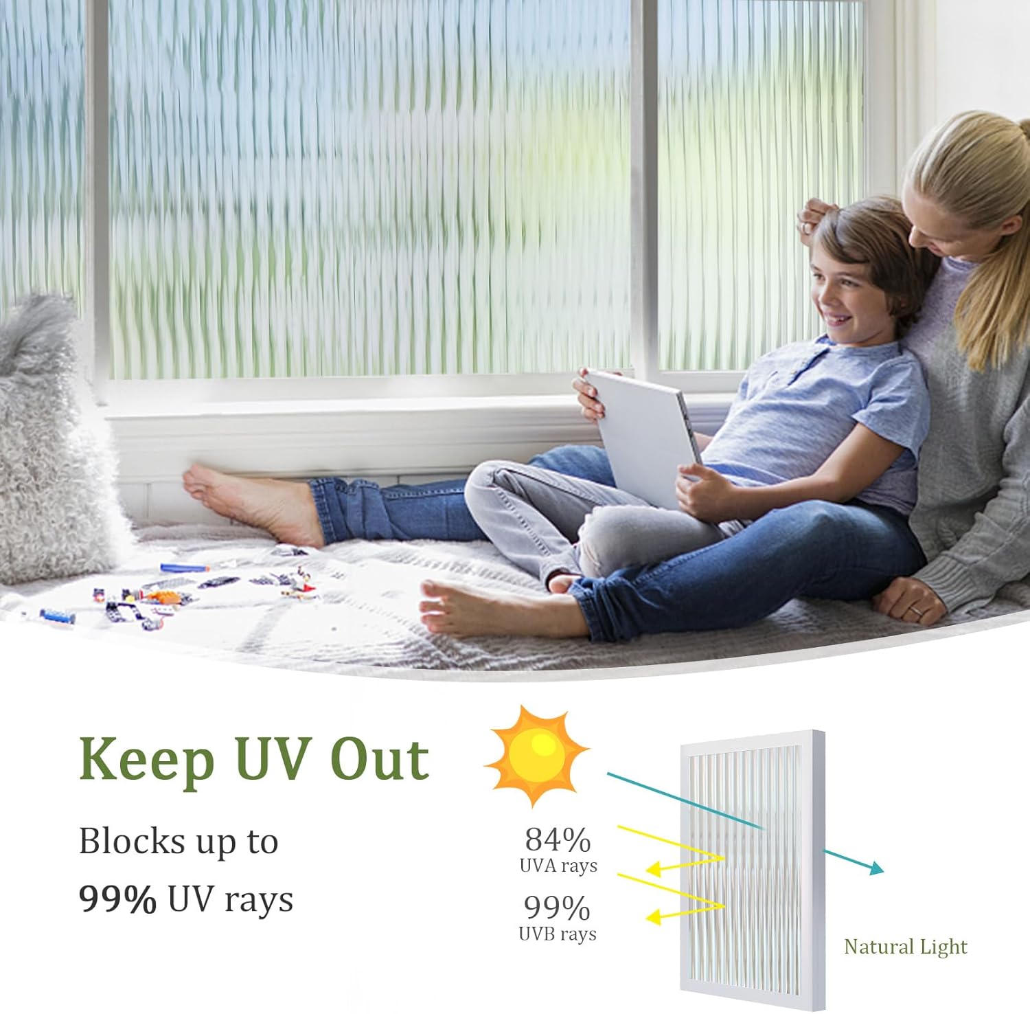 Película de privacidad para ventana, vidrio esmerilado, película decorativa 3D para ventana, control de calor, bloqueo UV, adhesivo para baño, sala