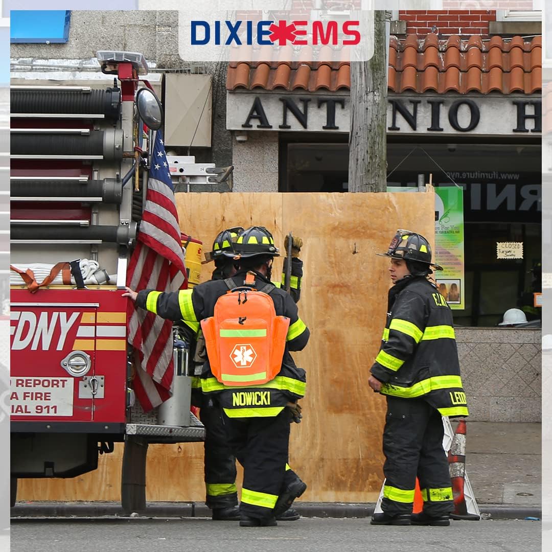 Dixie EMS Mochila Ultimate Pro Trauma O2 con diseño de bolsa modular, bolsa de oxígeno para primeros auxilios y médicos, naranja, Naranja