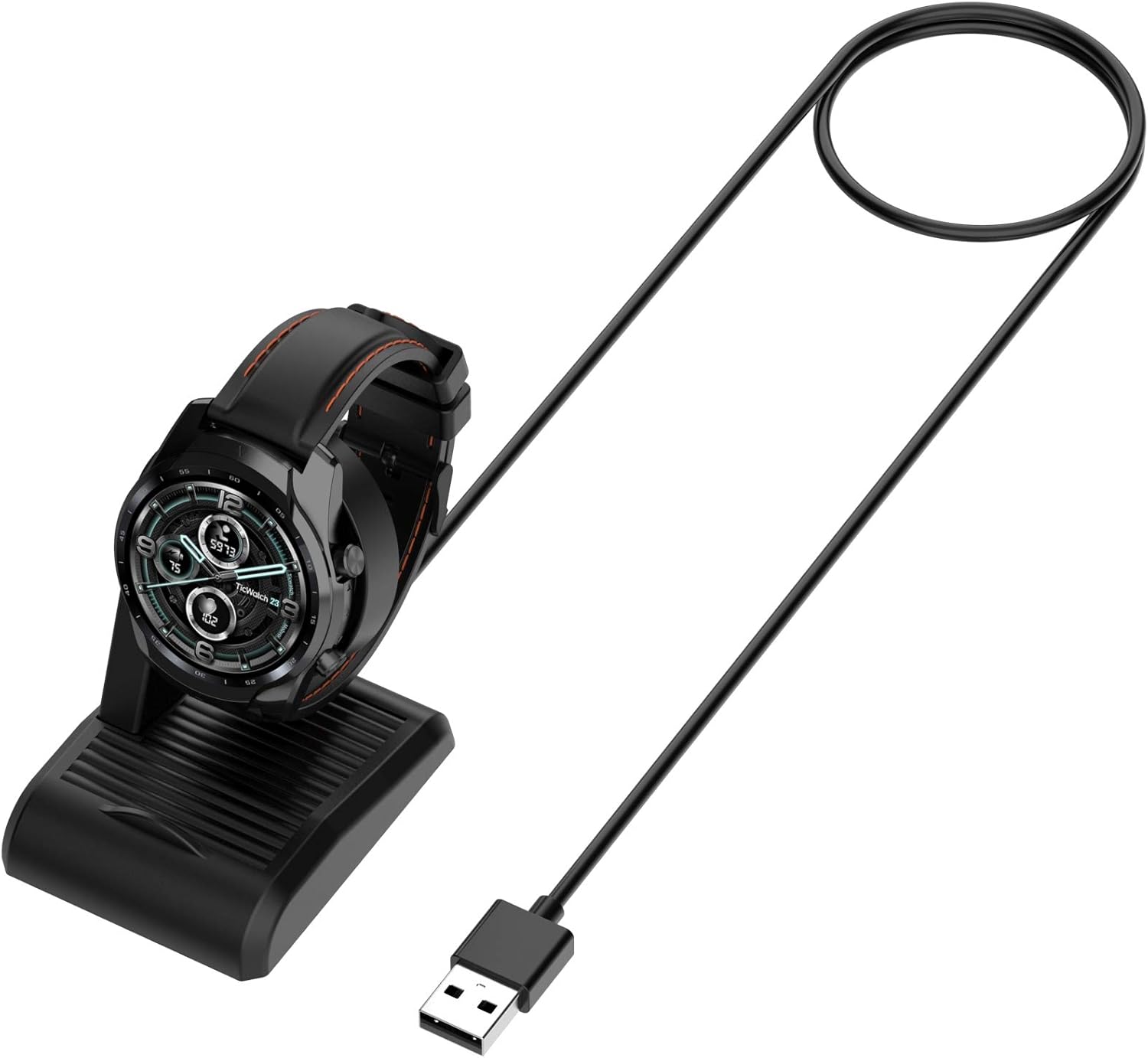 Compatible con soporte de carga Ticwatch Pro 5, cable de carga USB de 3.3 pies, estación de carga de repuesto para cargador de reloj Ticwatch Pro 5