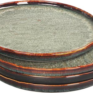 jinsongdafa Juego de 4 platos llanos de porcelana para aperitivos, platos principales para carne, pan, risotto, pasta, ensalada, aptos para jinsongdafa Juego de 4 platos llanos de porcelana para aperitivos, platos principales para carne, pan, risotto, pasta, ensalada, aptos para