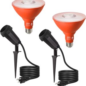 EDISHINE Paquete de 2 focos de Halloween para exteriores y 2 bombillas de inundación para exteriores EDISHINE Paquete de 2 focos de Halloween para exteriores y 2 bombillas de inundación para exteriores