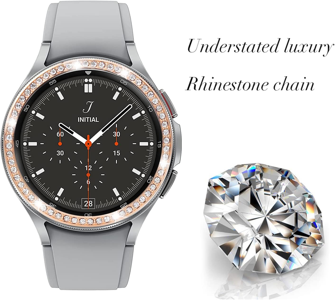 Fundas compatibles con Samsung Gear S3 FontierClassicGalaxy Watch 1.811 inGalaxy Watch 4 Classic 1.811 in, Bling Diamon + Rhombus cubierta de anillo