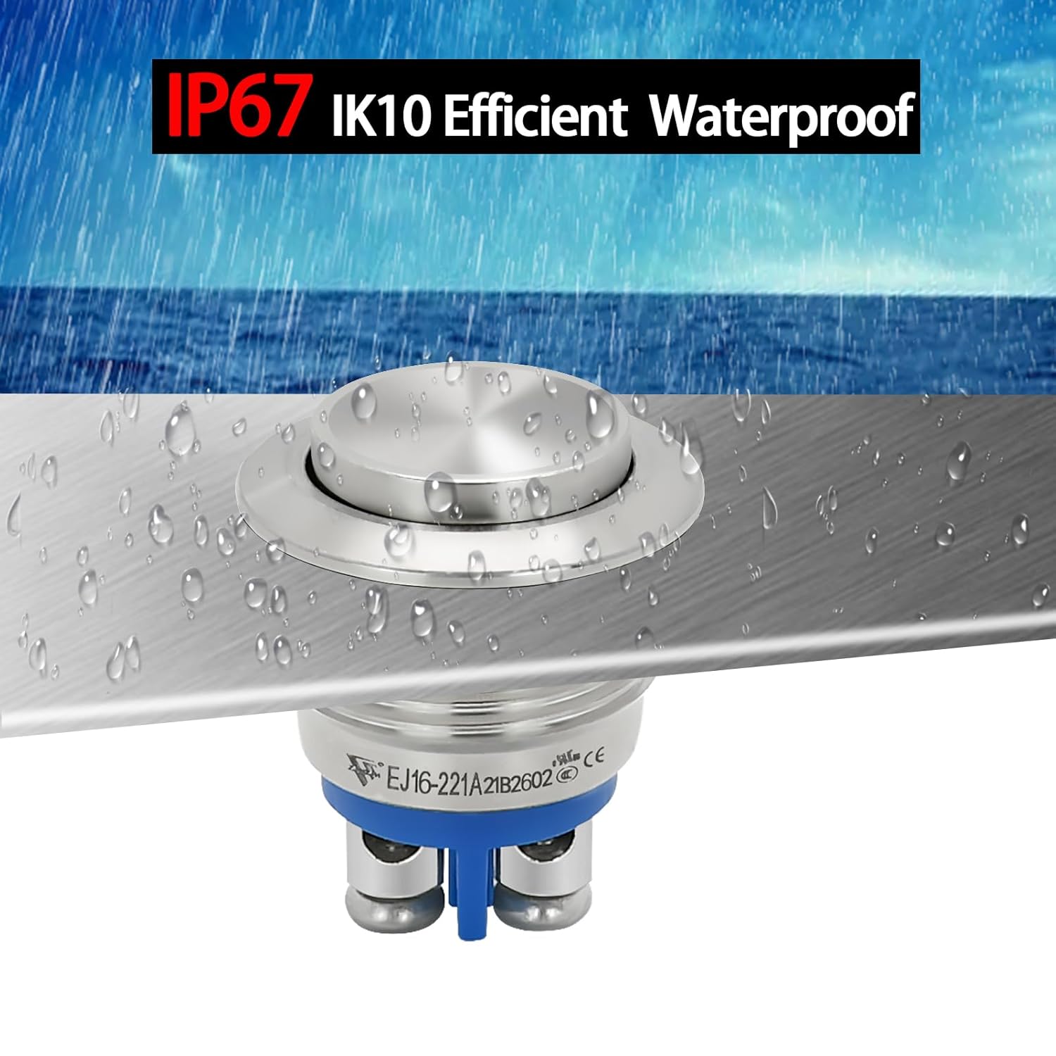 ZJWZJ – Interruptor de botón momentáneo de 0.630 in, certificación UL, resistente al agua, IP67, 0.63 pulgadas, tapa de cabeza alta, 3A, 5V, 12V,