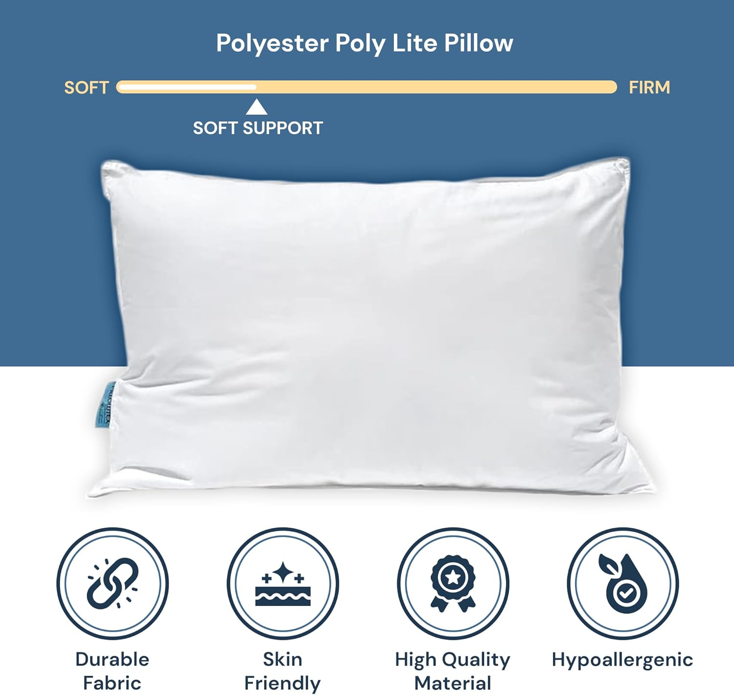 Pillowtex Almohada de poliéster ultrafina tamaño King para dormir plana y baja almohada para dormir boca abajo y boca abajo