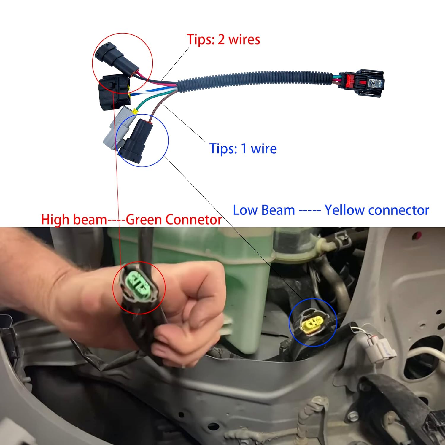 Arnés de conversión de faros LED mejorado, arnés de cable para faros delanteros compatible con Toyota Tacoma 2016-2023 para usar faros LED 2020+ (no