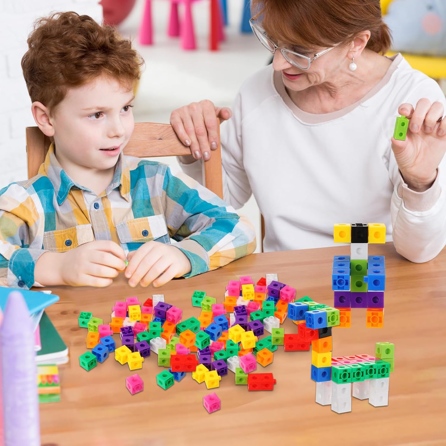 600 cubos de matemáticas educativos, juguetes de conteo de matemáticas, cubos de conteo, bloques de conteo para habilidades matemáticas tempranas,