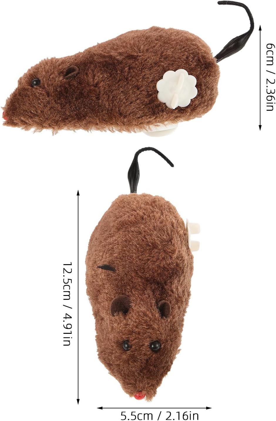 USHOBE 1 Uds. Juguetes de Halloween para correr, ratones de peluche, ratones, juguete de ratones enrollados, juguetes de ratas de viento, mini rata