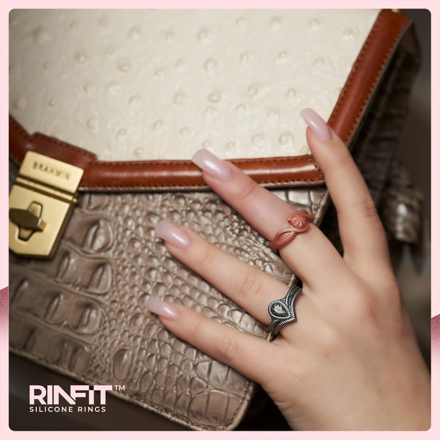 Rinfit – Anillos de silicona para mujer, anillos de boda de goma, alianzas de silicona, colección Pear Diamond