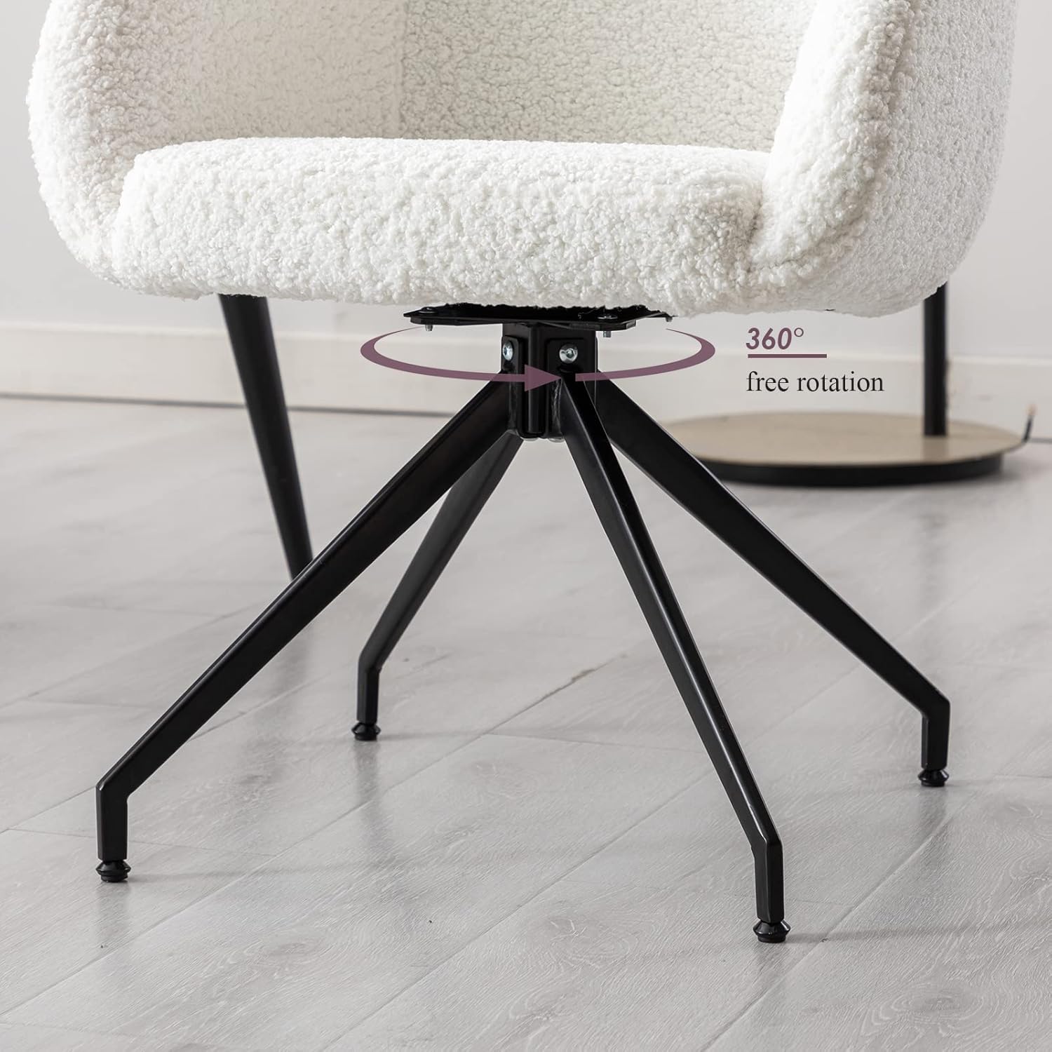 DUOMAY Juego de 2 sillas de comedor modernas con barril giratorio, tapizada de piel sintética, silla auxiliar de maquillaje con respaldo, silla de