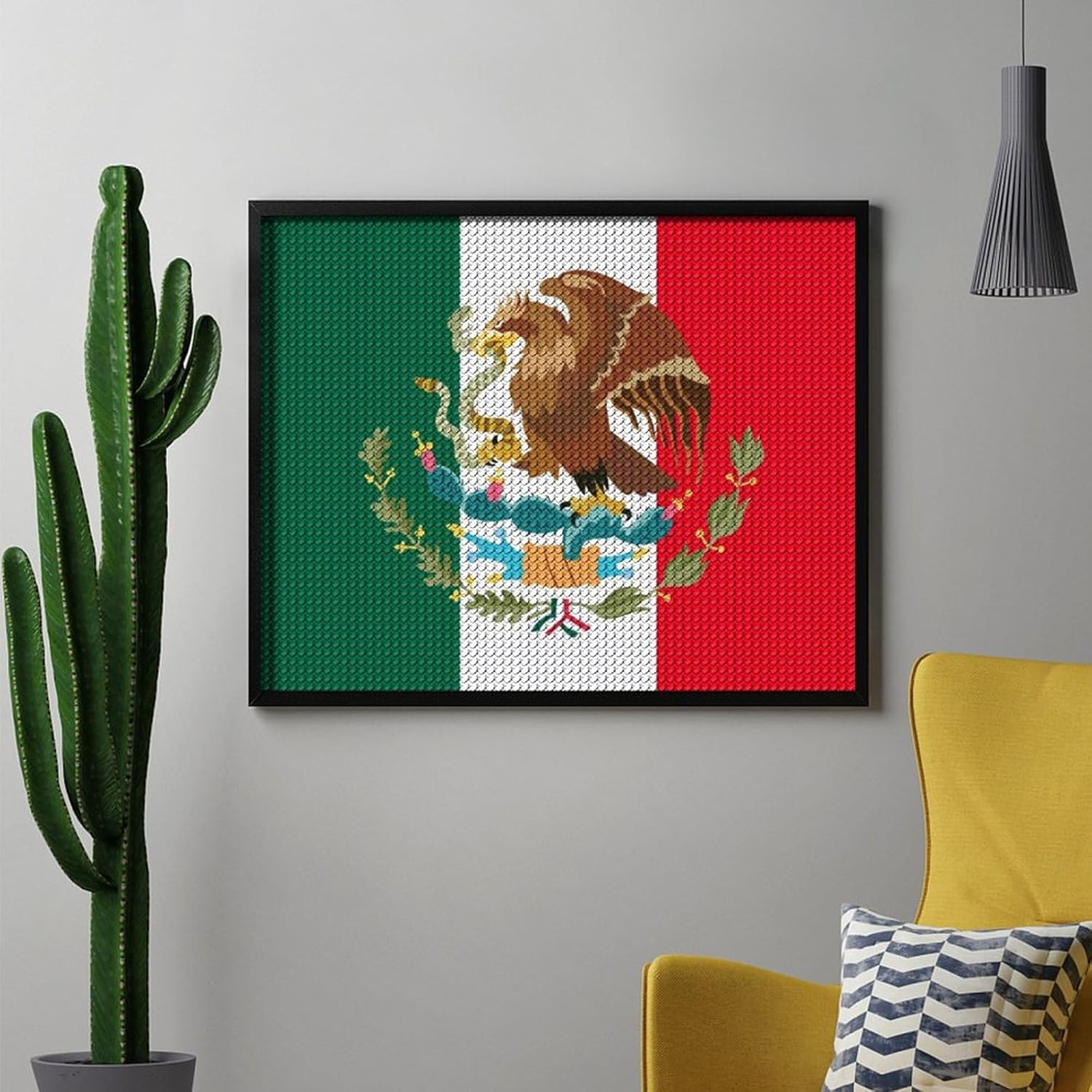 Kits de pintura de diamantes con bandera mexicana para adultos, taladro completo 5D, manualidades para decoración de pared del hogar, regalo