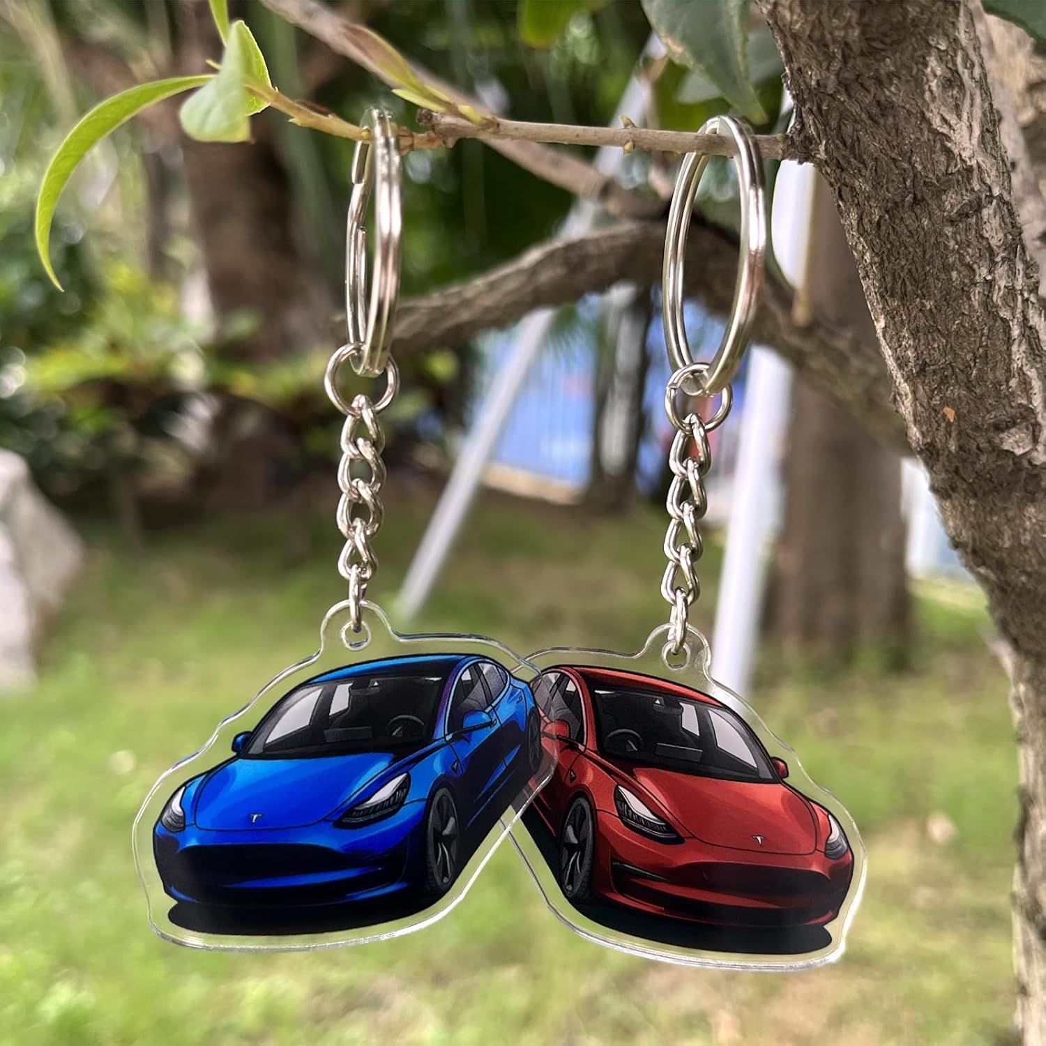 KIKIMO Llavero para accesorios Tesla Model 3, llavero acrílico compatible con modelos 3 2017 2018 2019 2020 2021 2022 2023