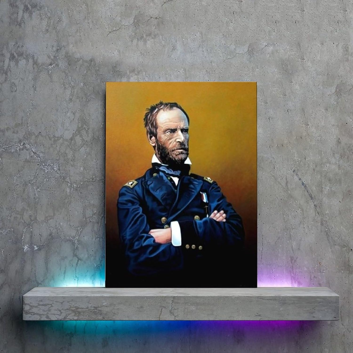 William Tecumseh Sherman – Póster de retrato general de la Guerra Civil estadounidense, arte impreso en lienzo (1) pintura en lienzo, pósteres e