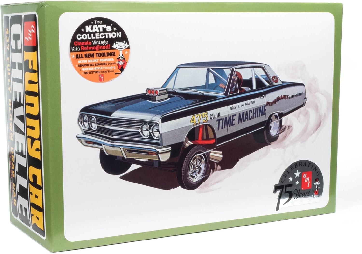 AMT 1965 Chevy Chevelle AWB Time Machine 125 Kit de modelo a escala