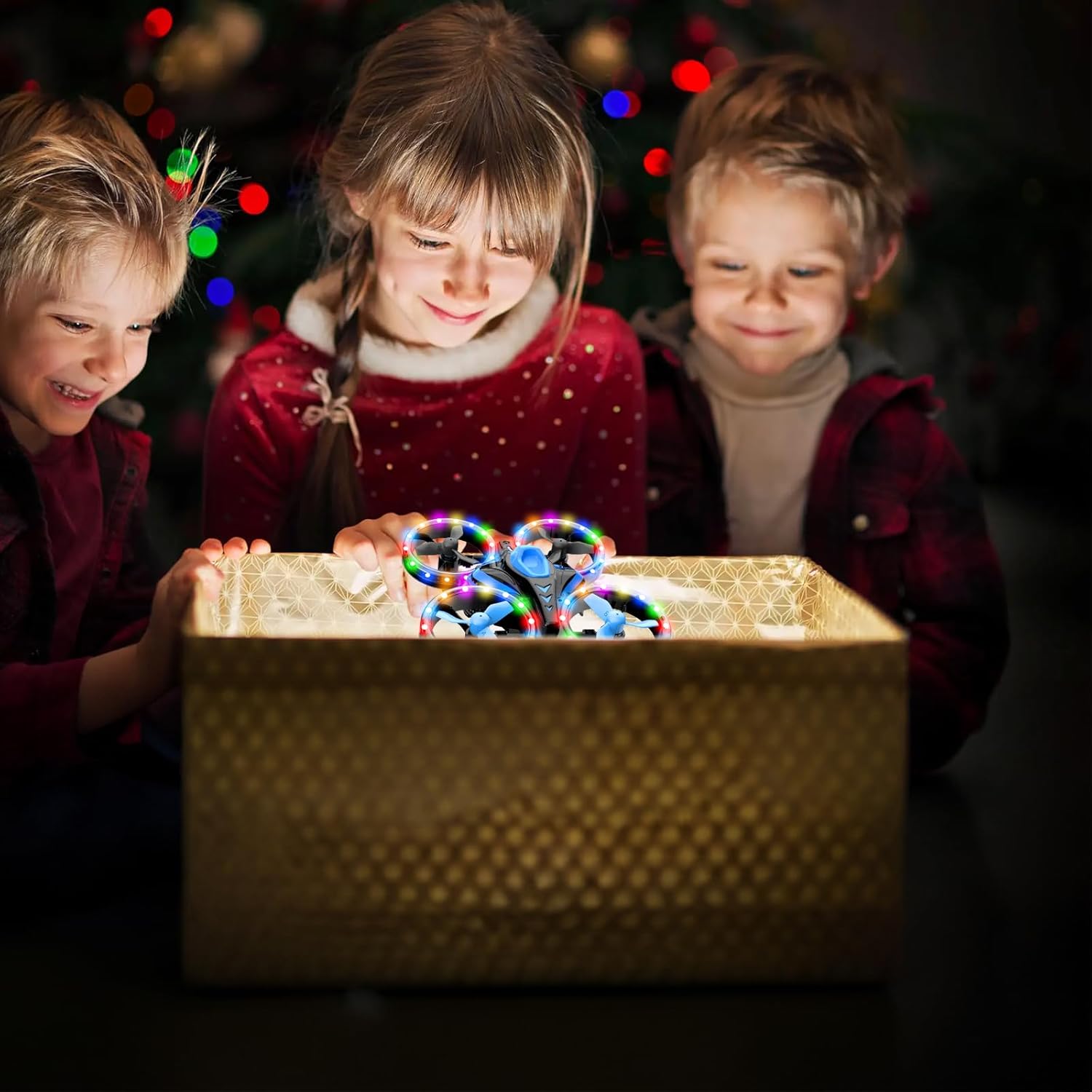 Drones para niños – Juguetes para niños y niñas, regalos perfectos de Navidad y cumpleaños, modo dual para tierra y mosca, luces LED flash con 12