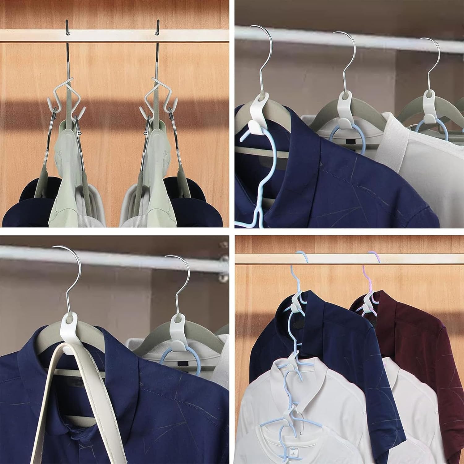 DG HOME & MORE 40 perchas de plástico para colgar ropa con ganchos para colgar, color blanco