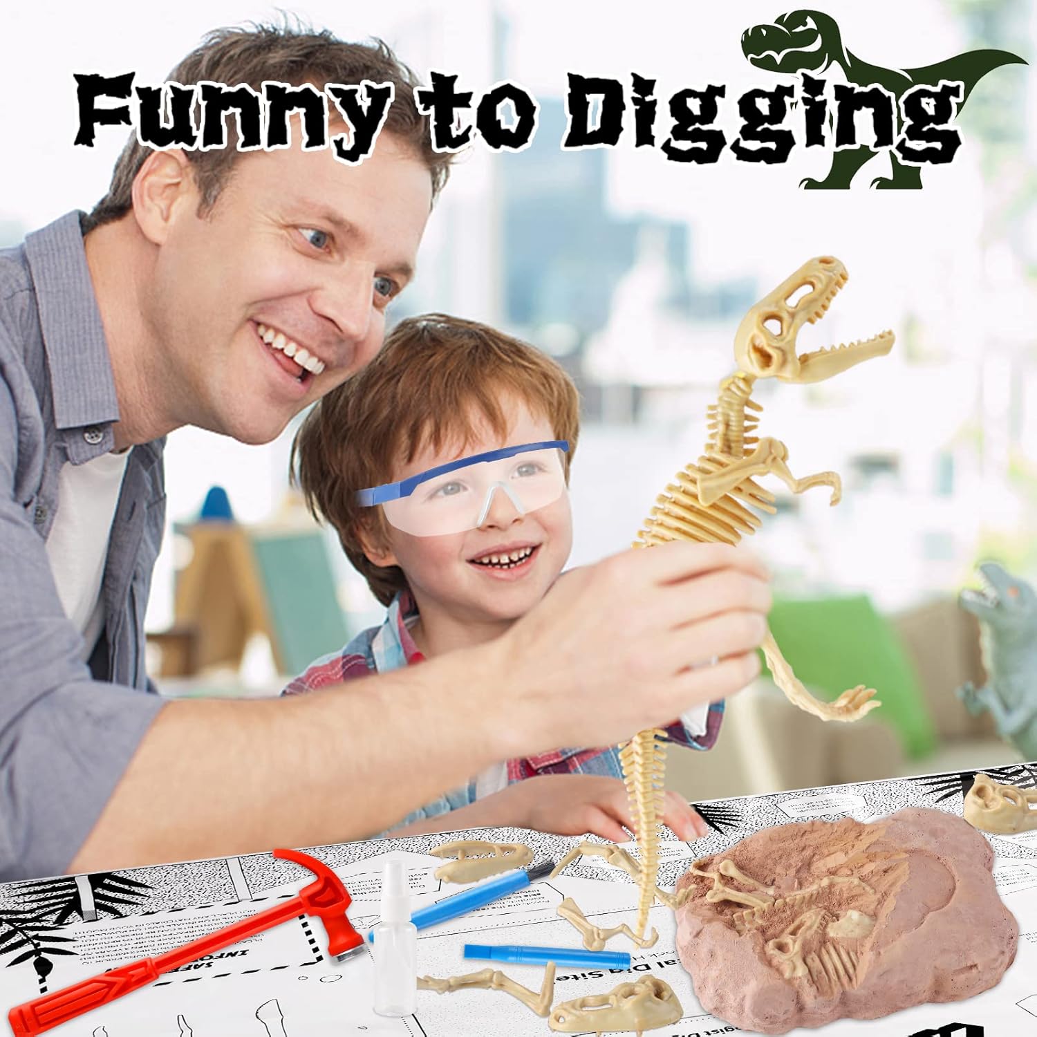 Juguetes de dinosaurio Kit educativo de ciencia regalo para niños, Spinosaurus STEM Activtives, Dino regalos geográficos con dientes brillantes para