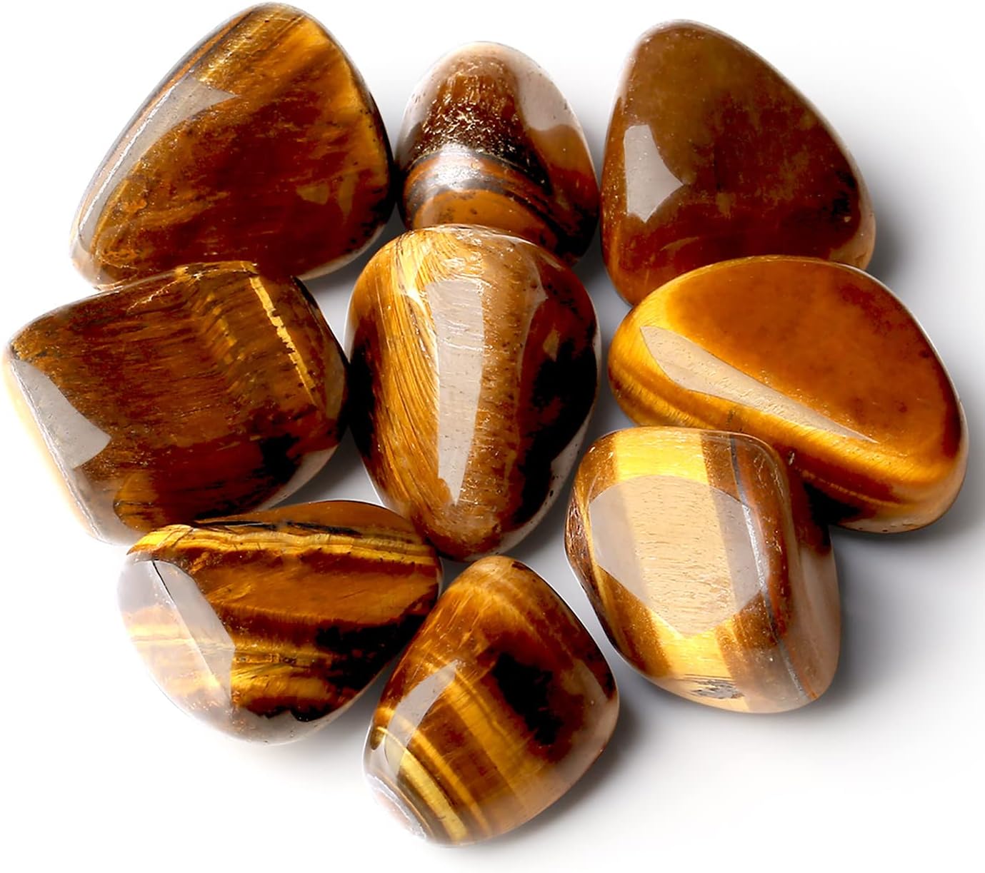 QINJIEJIE Piedras pulidas de ojo de tigre de 0.9 libras, piedras preciosas a granel de 0.6 a 1 pulgada, rocas de piedra irregular, cristal curativo