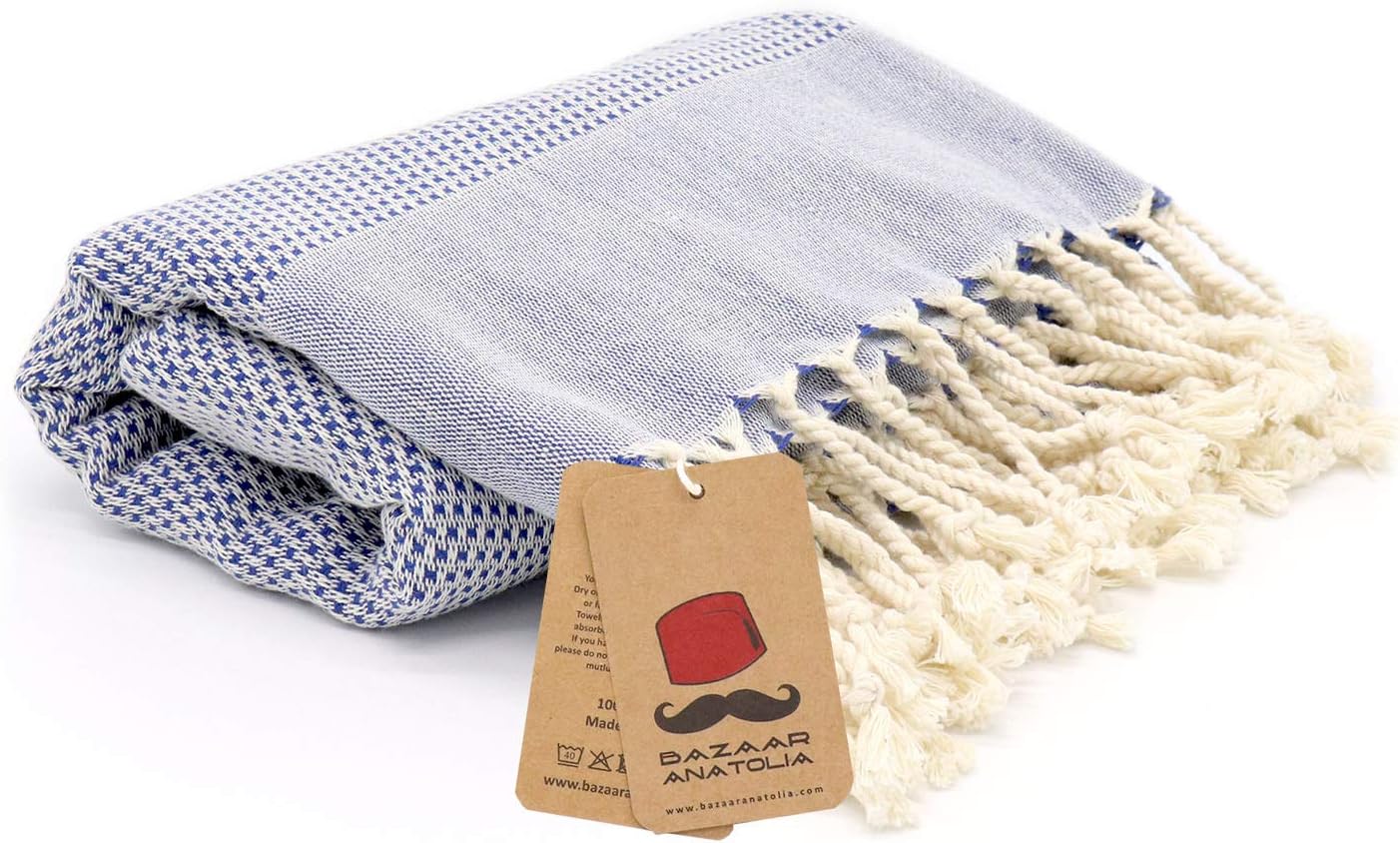 Bazaar Anatolia Acacia – Toallas turcas de 100 % algodón, toallas de playa de gran tamaño de 77 x 38 pulgadas, toallas de baño bohemias para